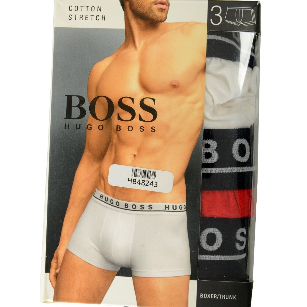 Hugo Boss Men's Trunk 3P CO/EL 3 Pack Stretch Boxer/Trunk Underwear US S IT 48